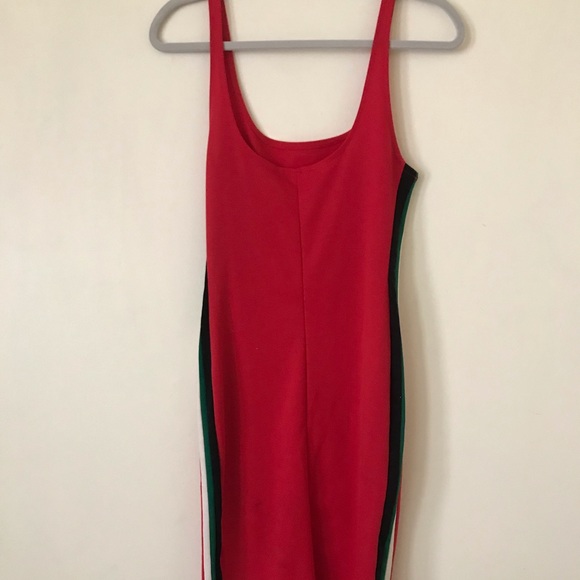 Red Bodycon Midi Dress - Picture 2 of 4
